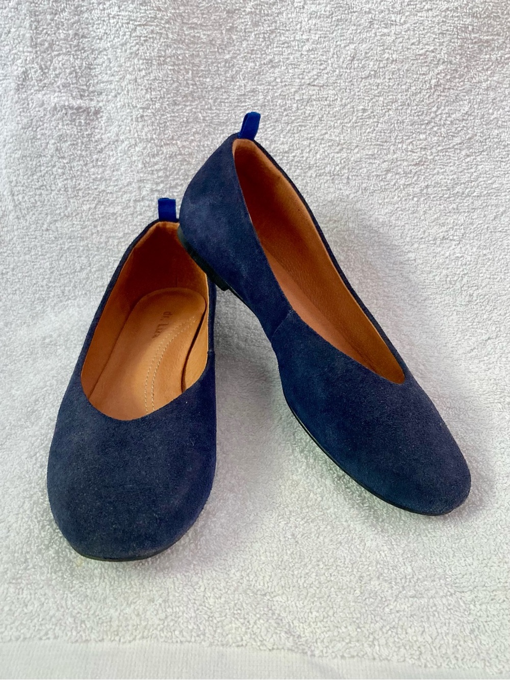 Dr Liza Blue Suede Ballet Flats w/ Arch Support